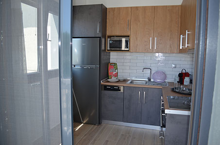 Kitchen of Black Pearl house in Kalamitsi Halkidiki