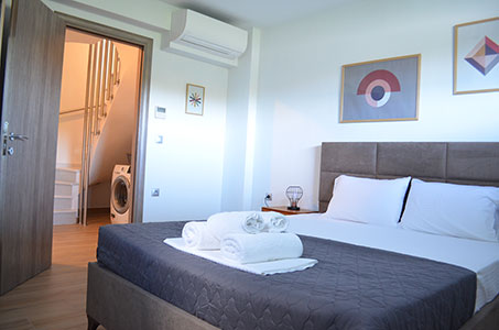 Double Bedroom of the Black Pearl house in Kalamitsi Halkidiki