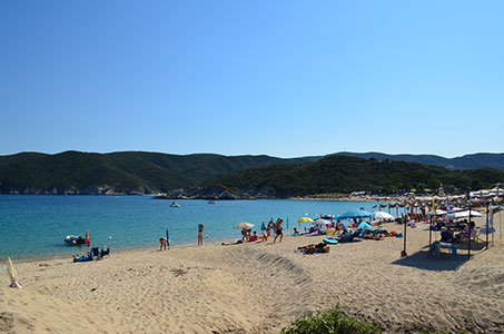 Sandy beach in Kalamitsi Halkidiki