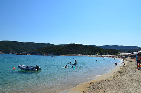 Sandy beach in Kalamitsi Halkidiki