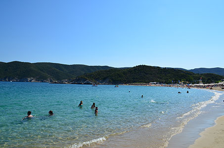 Sandy beach in Kalamitsi Halkidiki