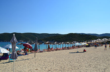 Sandy beach in Kalamitsi Halkidiki